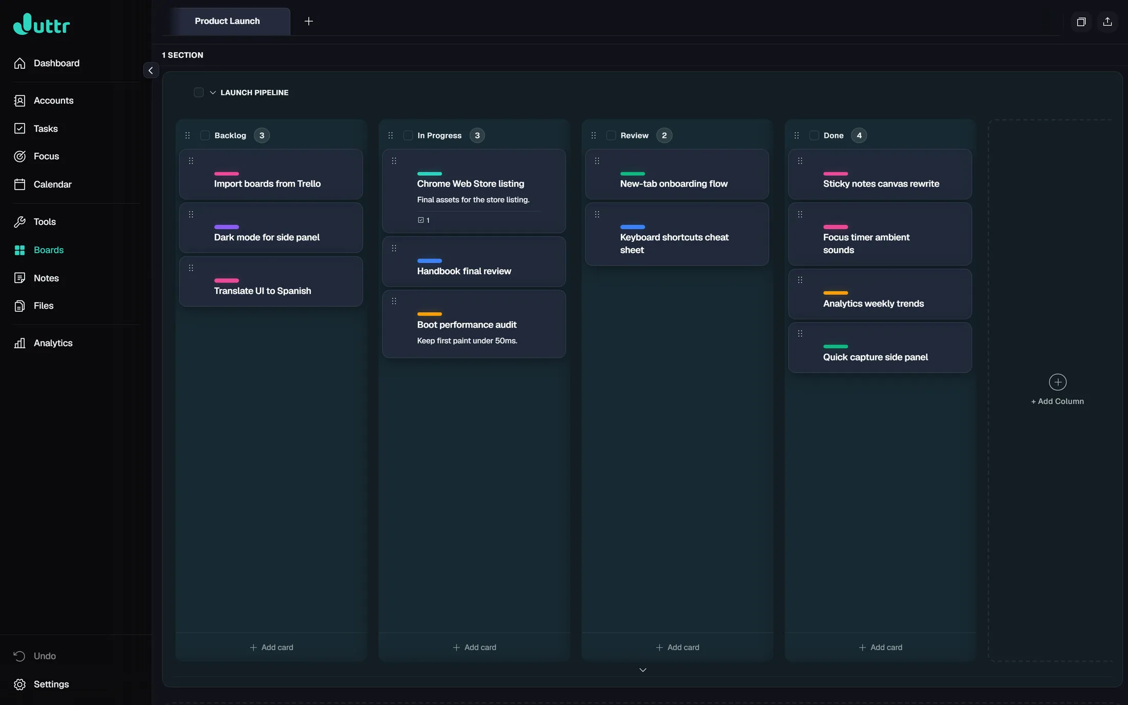 Kanban boards